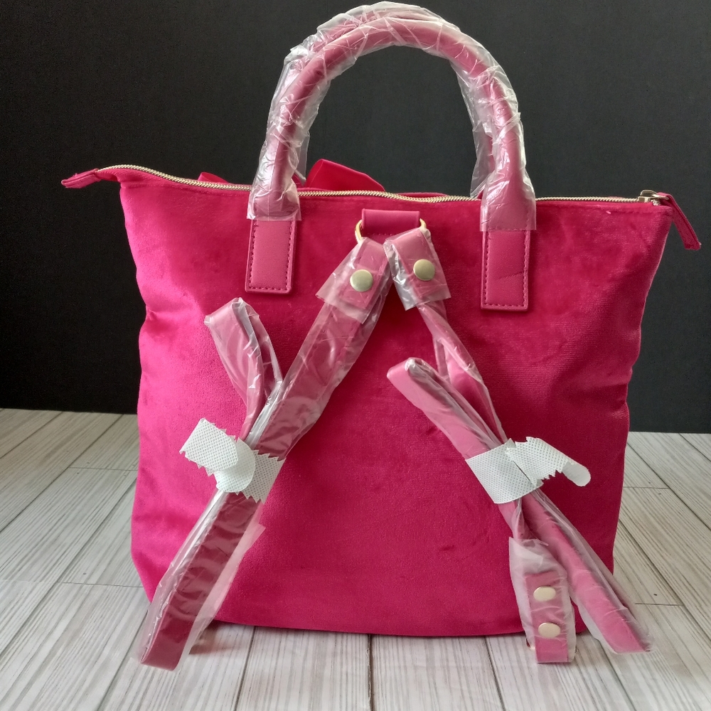 NEW Juicy Couture Pink Velvet Mini Backpack - Picture 3 of 9